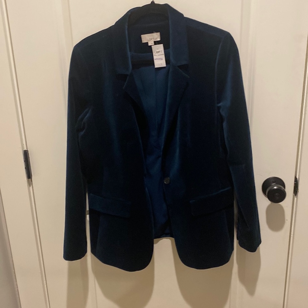 NWT velvet blazer Loft outlets size 10 never worn dark teal blue
